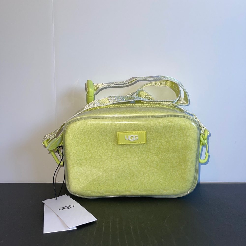 UGG Janey II Clear Sheepskin Plush Pollen Crossbody Bag